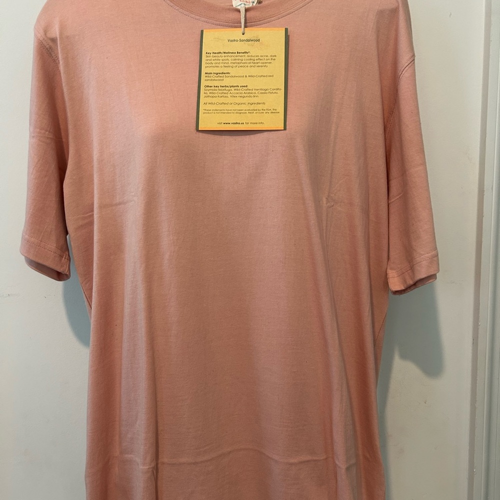 Vastra Sandalwood Ayurvedic T Dusty Rose Pink Naturally Dyed Organic Herbs Rare!
